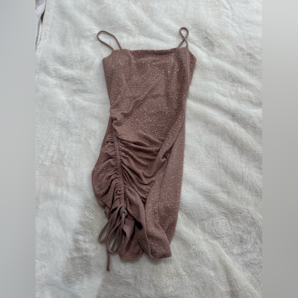 Windsor Brown Mini Dress with Ruched Detail